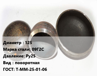 Заглушка стальная 125 Сталь: 09Г2С Ру25 поворотная ГОСТ: Т-ММ-25-01-06, шт, с рукояткой цена от 2609 Тг / шт, где купить, условия доставки в Актау и Мангистауской области
